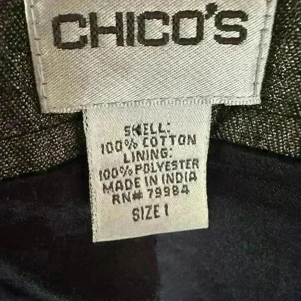 Chico’s Jacket- Fully lined ruffled detailed and sequin beading all thru -SZ 1